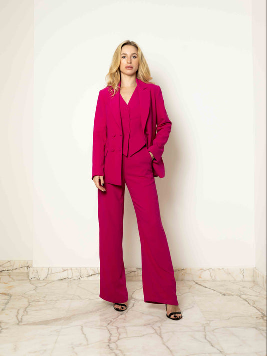 3 piece suit in crepe and silk