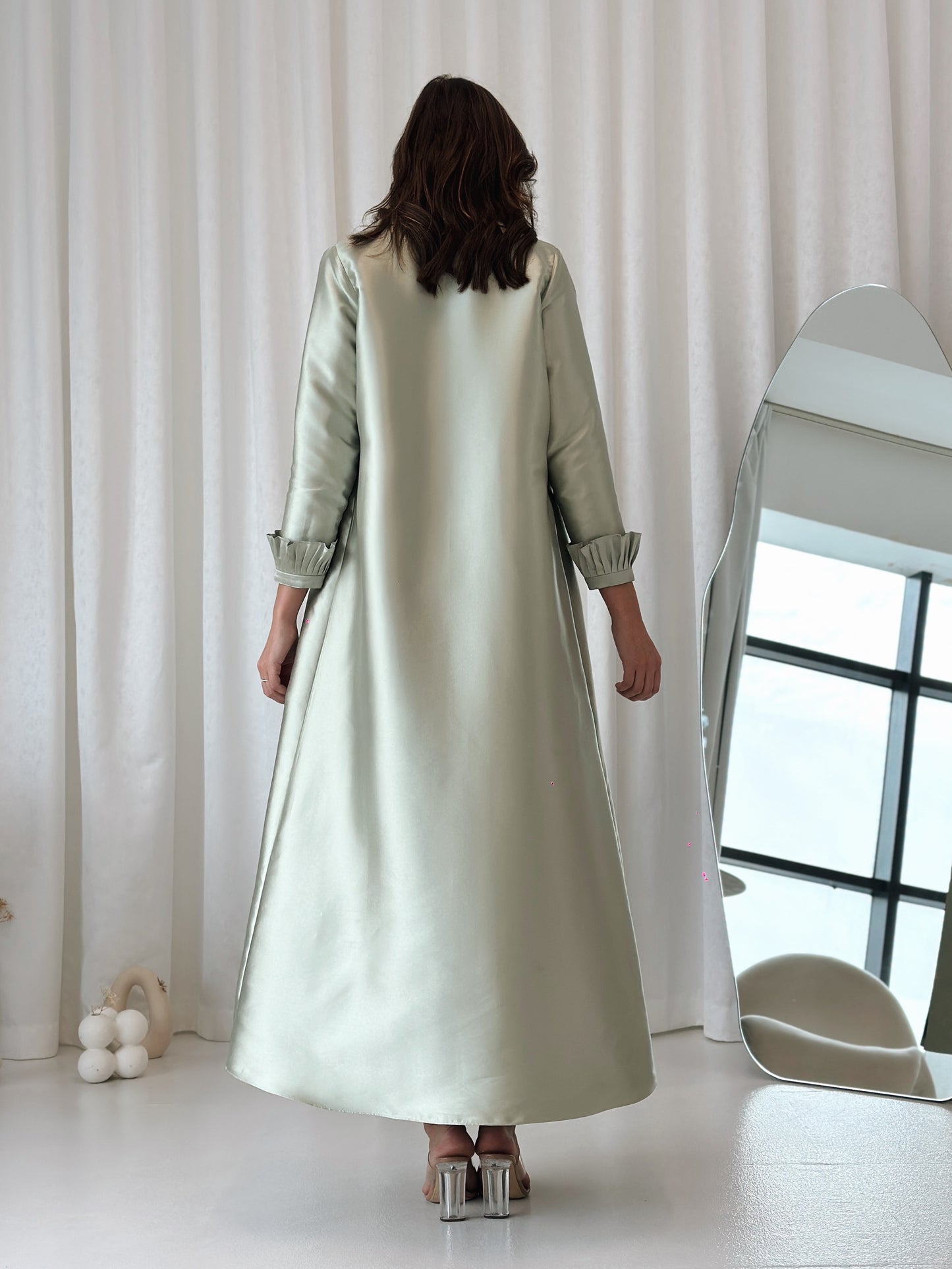 Pistachio Abaya with  Belt