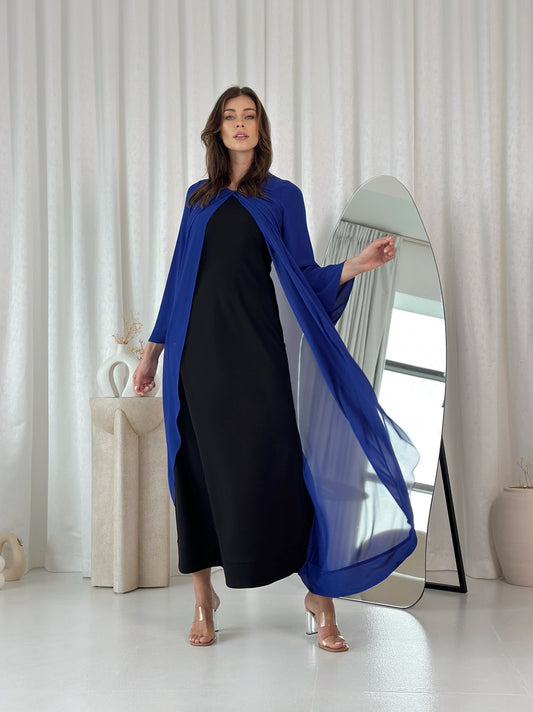 Royal Blue and Black Kaftan