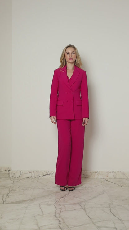 3 piece suit in crepe and silk